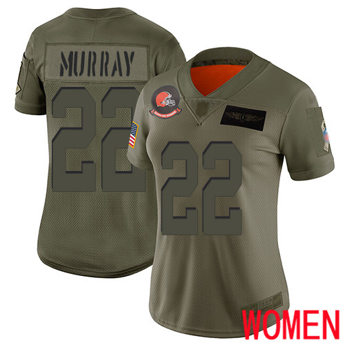 Cleveland Browns Eric Murray Women Olive Limited Jersey #22 NFL Football 2019 Salute To Service->women nfl jersey->Women Jersey